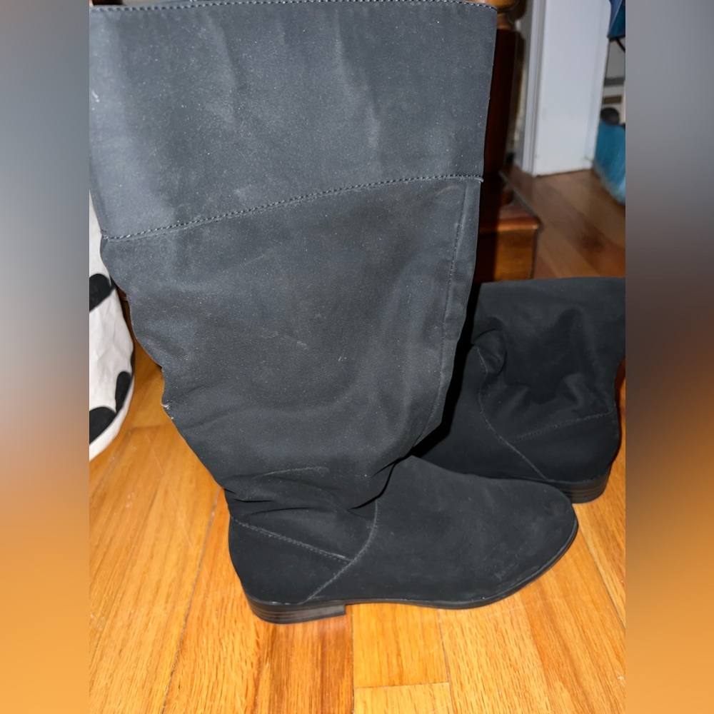 Black riding boots style & co size 5.5